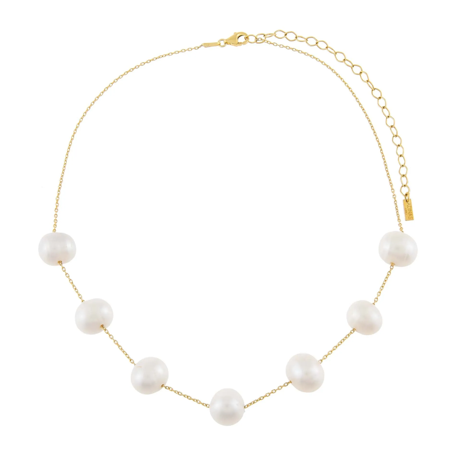 Floating Pearl Chain Necklace sold by Adina Eden's product image thumbnail 4