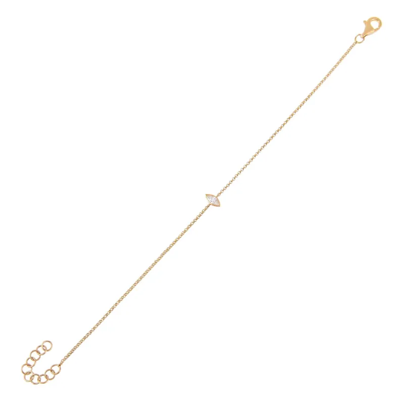 Diamond Marquise Bracelet 14K sold by Adina Eden's
