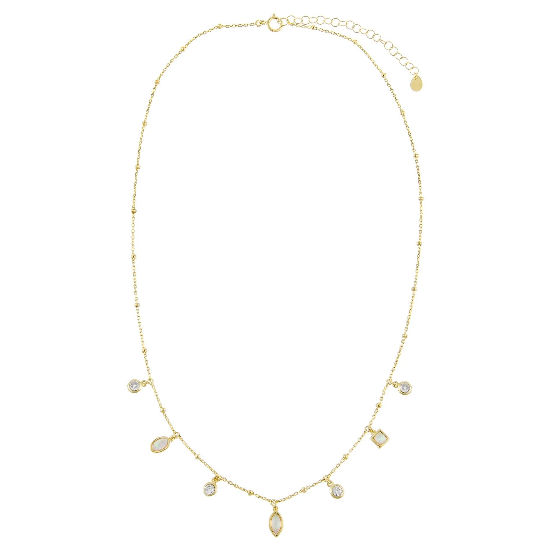 CZ X Opal Charms Necklace sold by Adina Eden's product image thumbnail 2