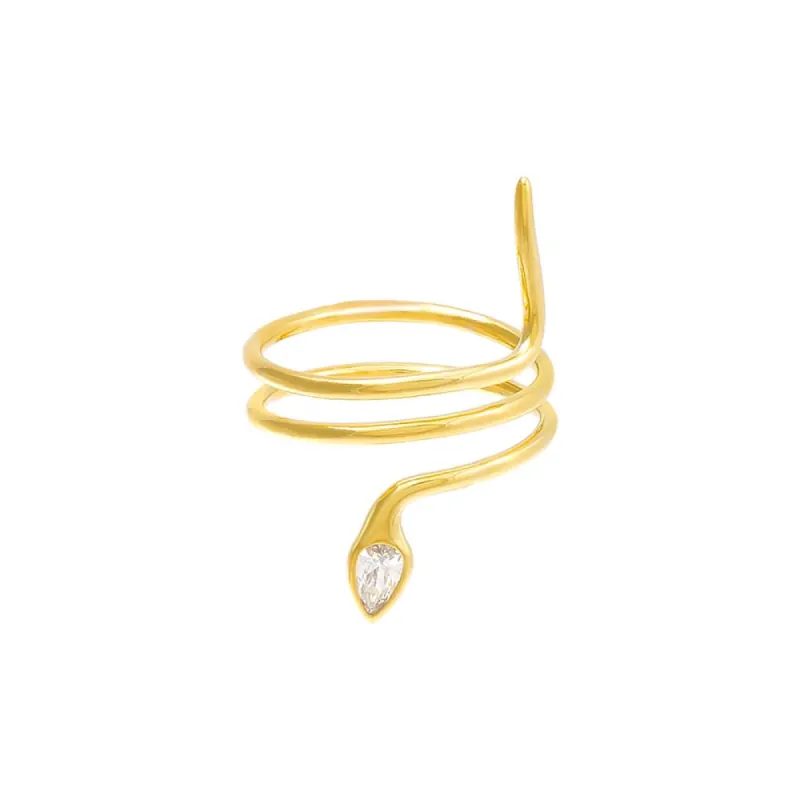 Teardrop Solid Snake Wrap Ring sold by Adina Eden's
