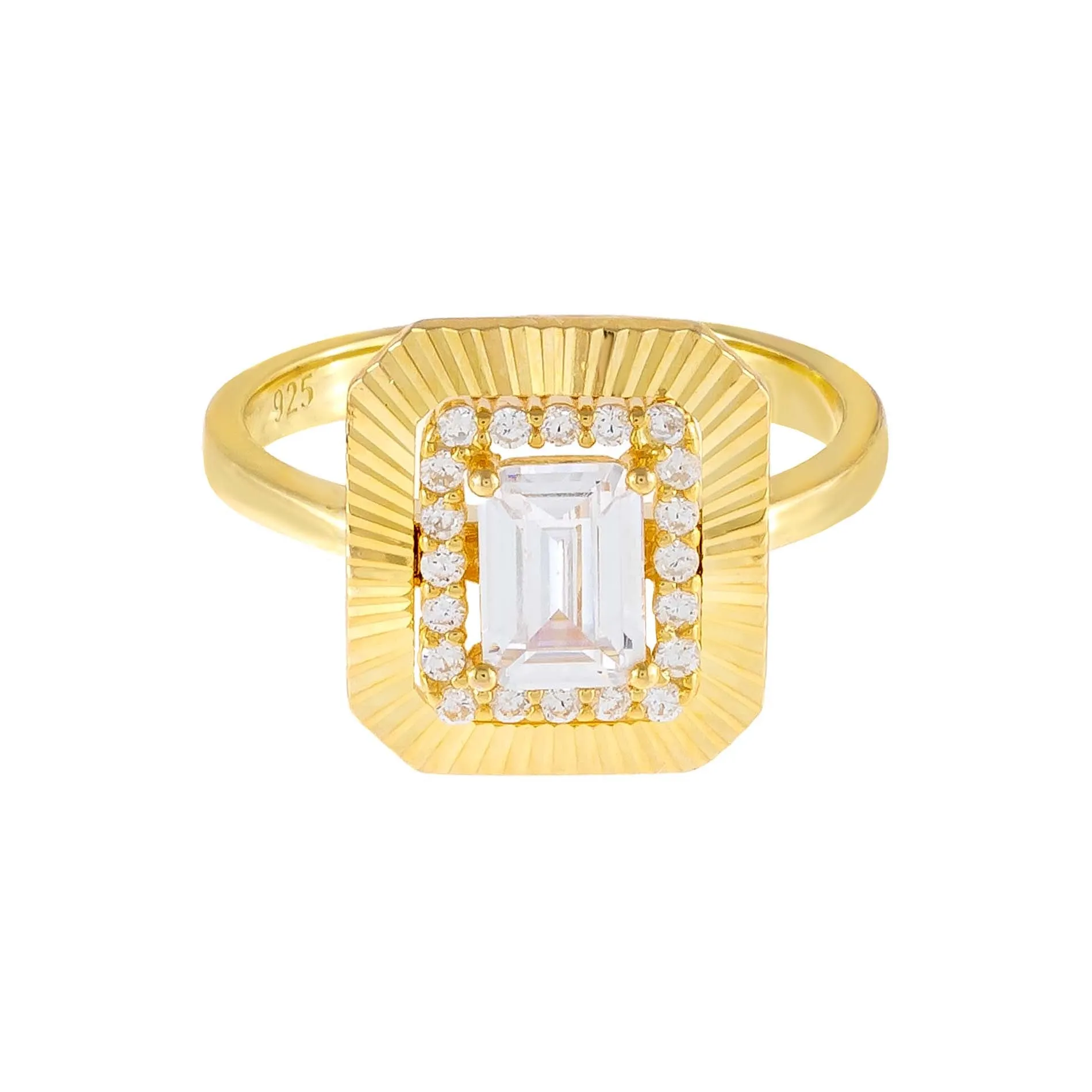 CZ Illusion Baguette Ring sold by Adina Eden's product image thumbnail 3