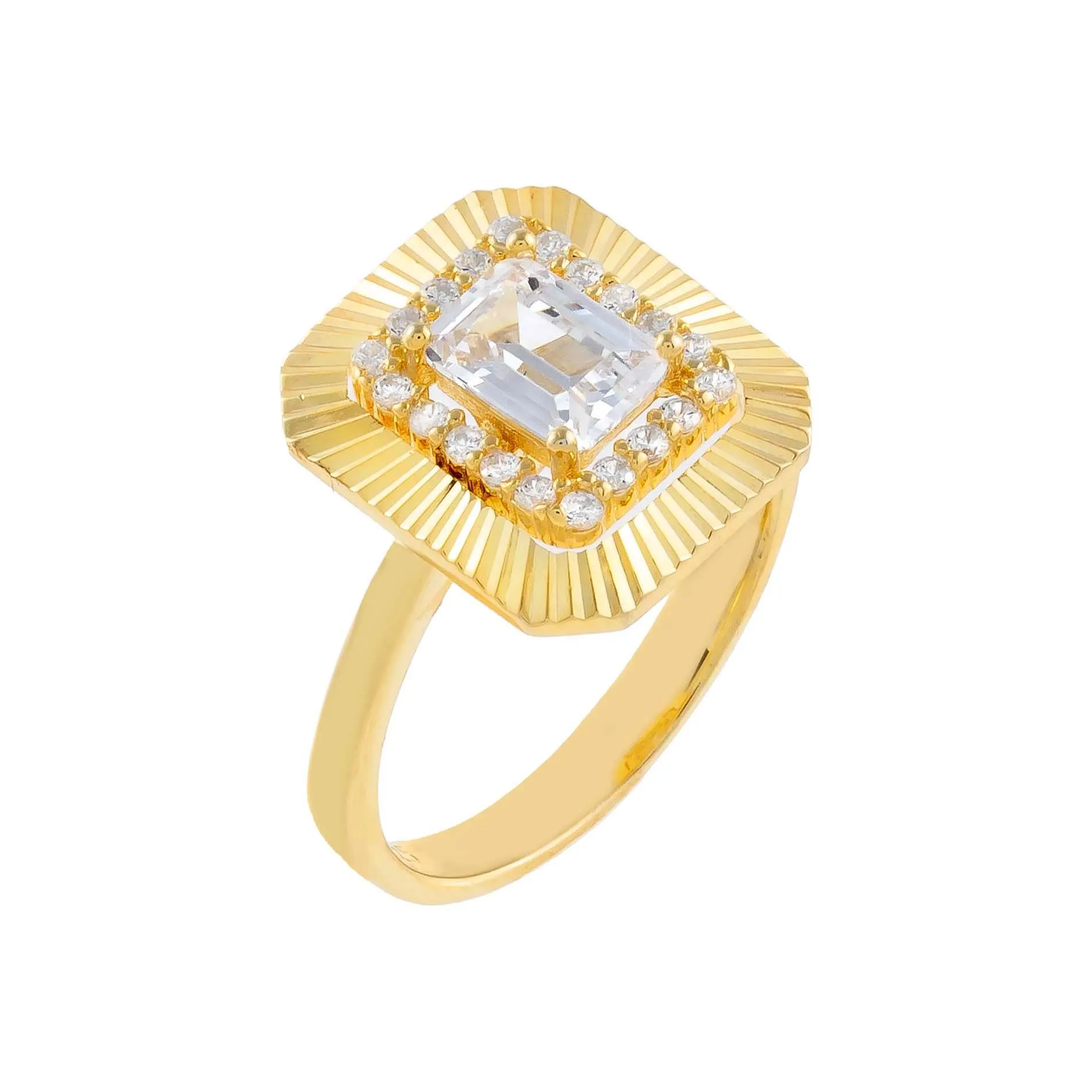 CZ Illusion Baguette Ring sold by Adina Eden's