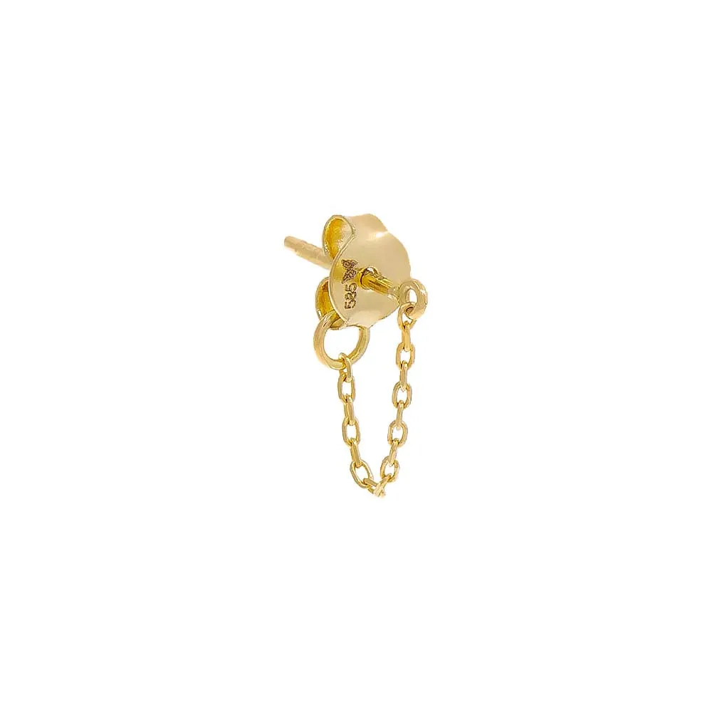Dainty Front Back Chain Drop Stud Earring 14K sold by Adina Eden's product image thumbnail 3