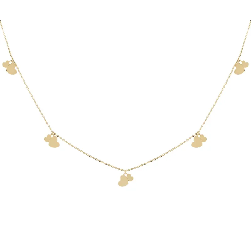 Dangling Hearts Necklace 14K sold by Adina Eden's