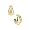 Solid Triple Hollow Hoop Earring sold by Adina Eden's