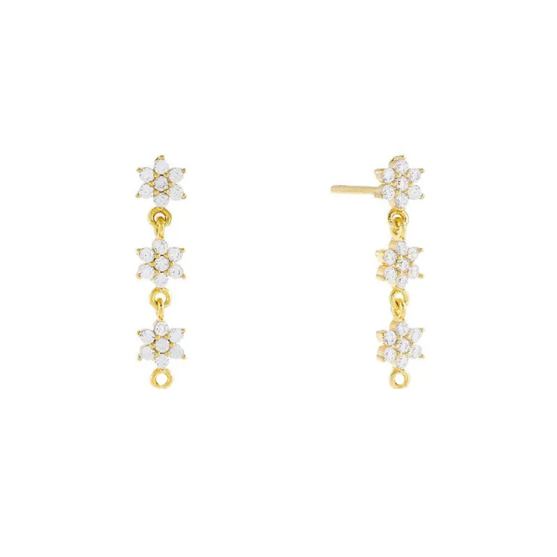 CZ Flower Drop Earring sold by Adina Eden's
