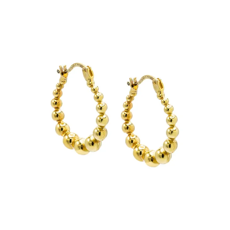 Beaded Graduated Hoop Earring sold by Adina Eden's