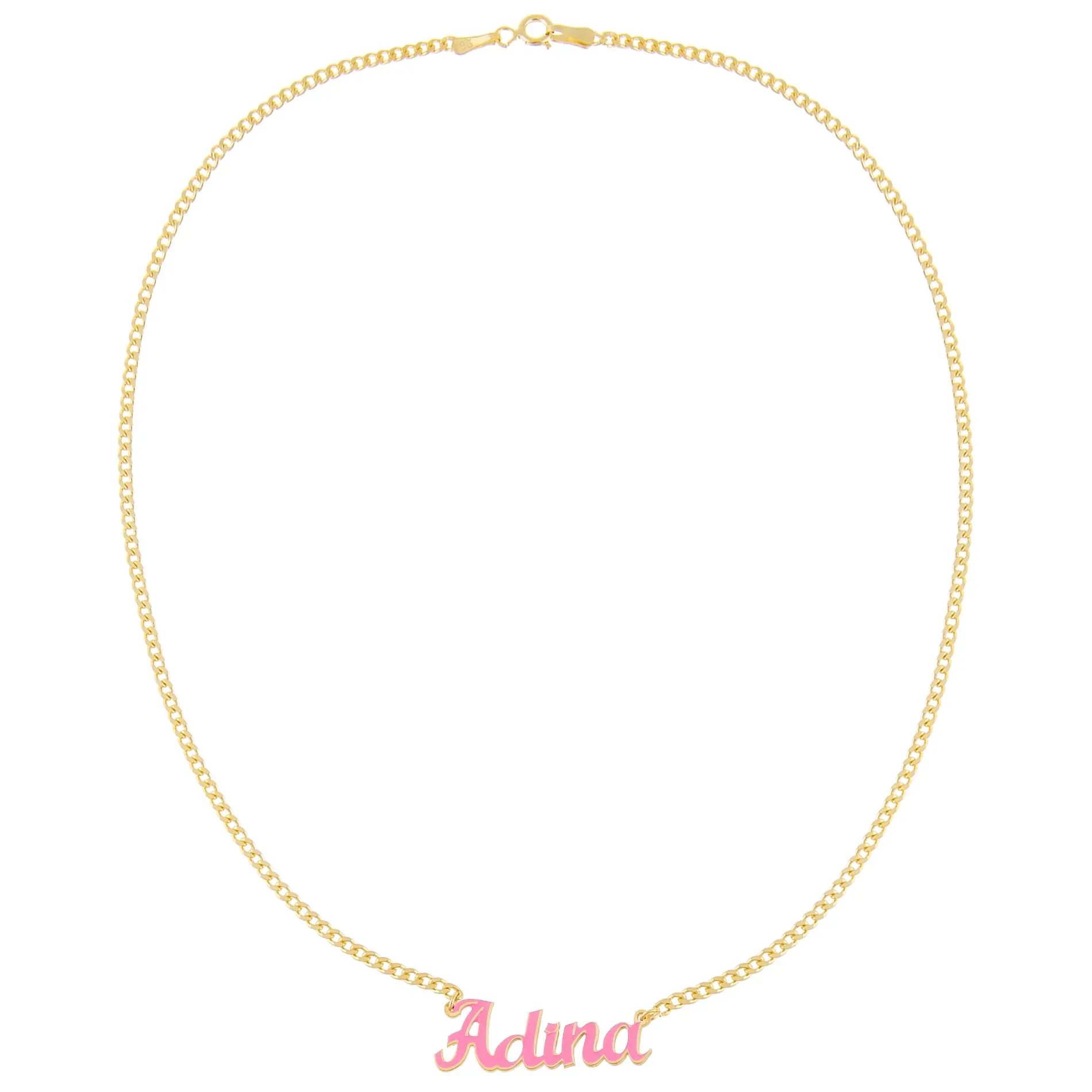 Enamel Script Nameplate Necklace sold by Adina Eden's product image thumbnail 2