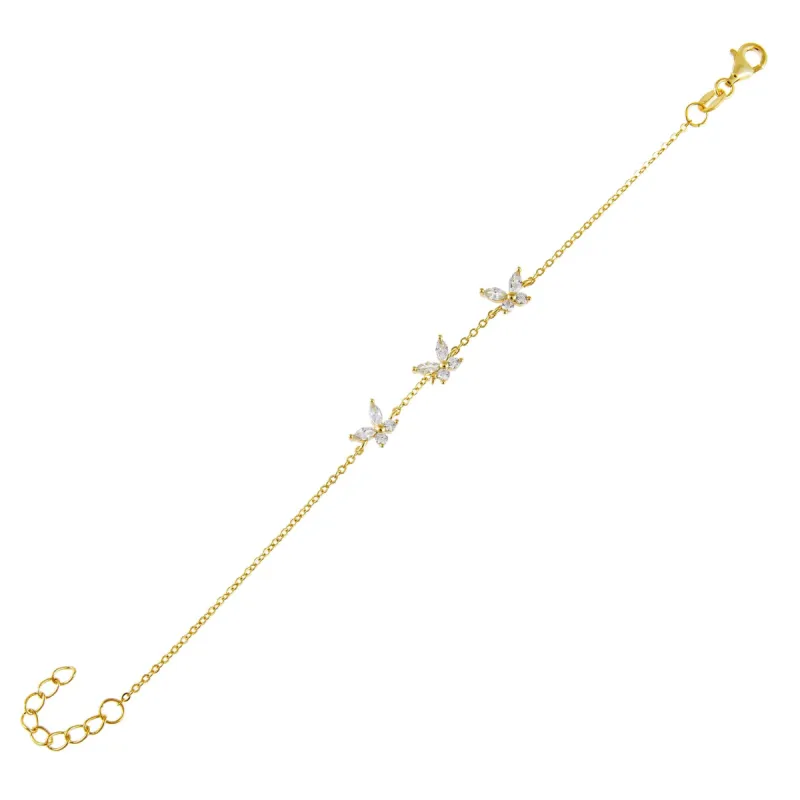 CZ Triple Butterfly Bracelet sold by Adina Eden's