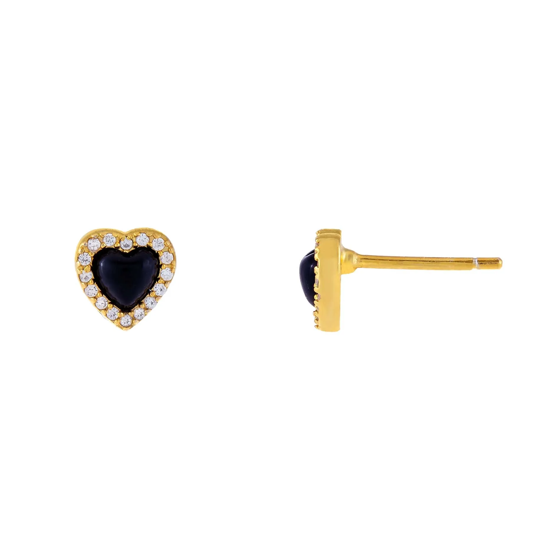 CZ Mini Heart Stud Earring sold by Adina Eden's