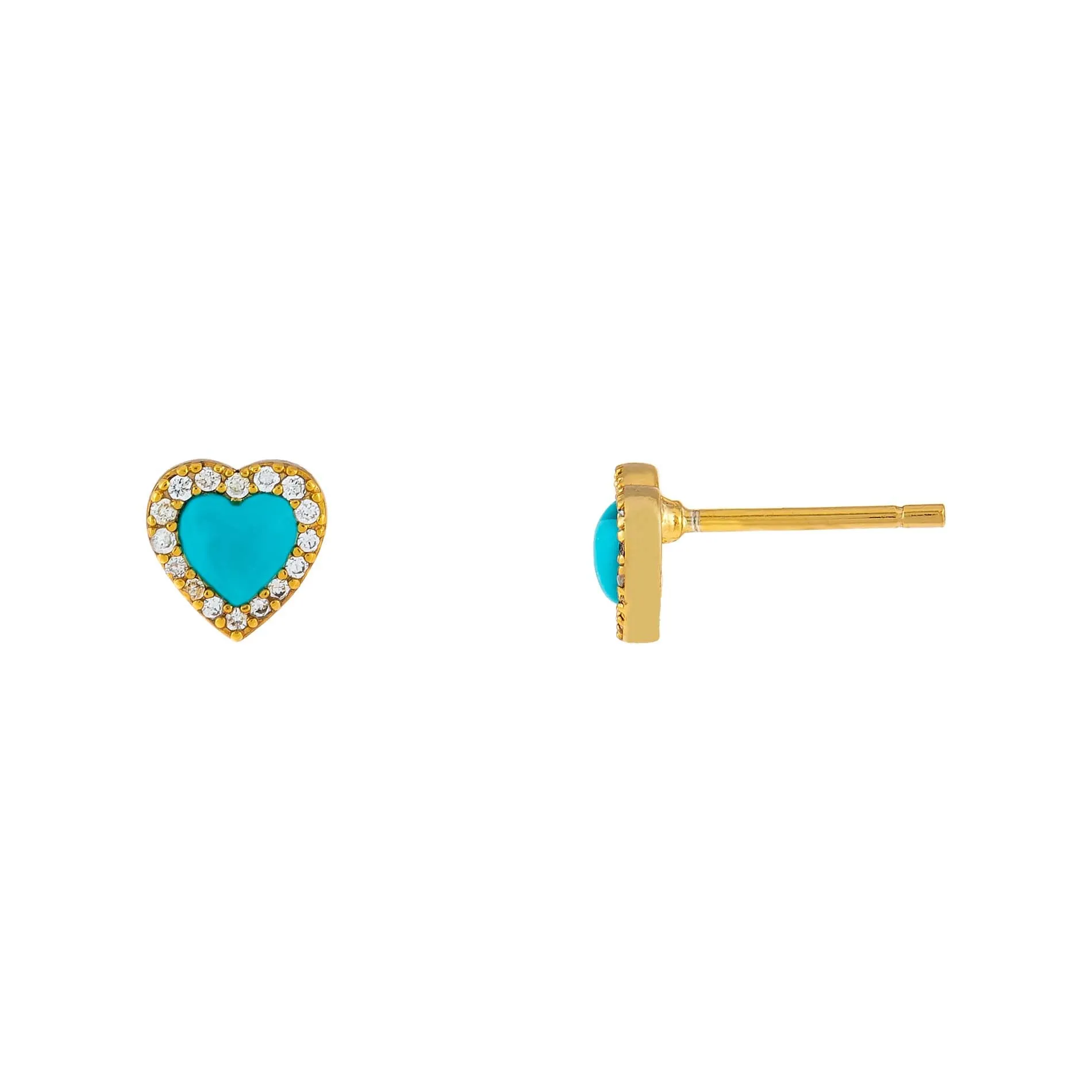 CZ Mini Heart Stud Earring sold by Adina Eden's product image thumbnail 2