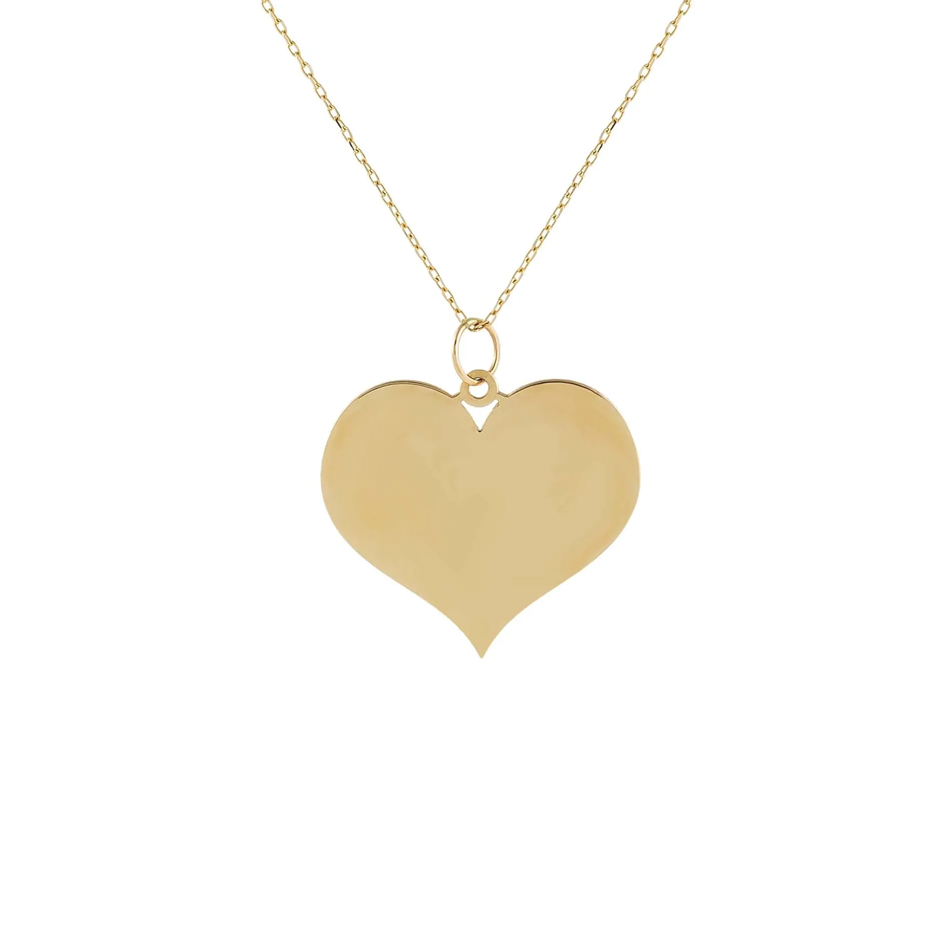 Solid Large Heart Necklace 14K sold by Adina Eden's