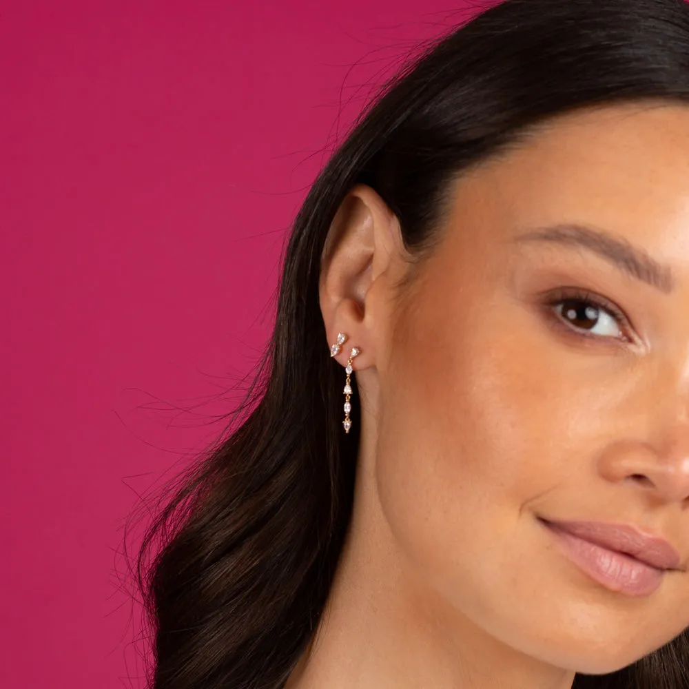 Diamond Multi Shape Drop Stud Earring 14K sold by Adina Eden's product image thumbnail 3