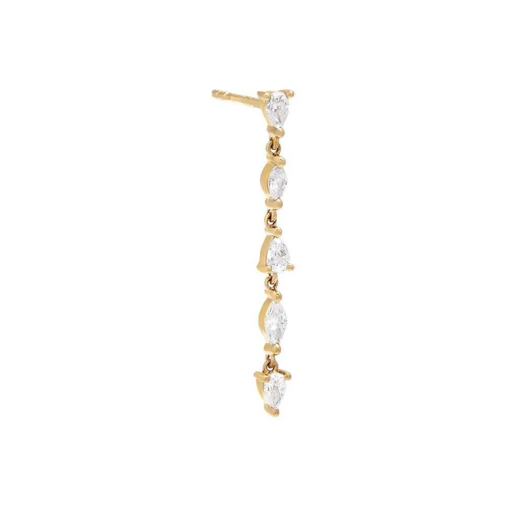 Diamond Multi Shape Drop Stud Earring 14K sold by Adina Eden's product image thumbnail 2
