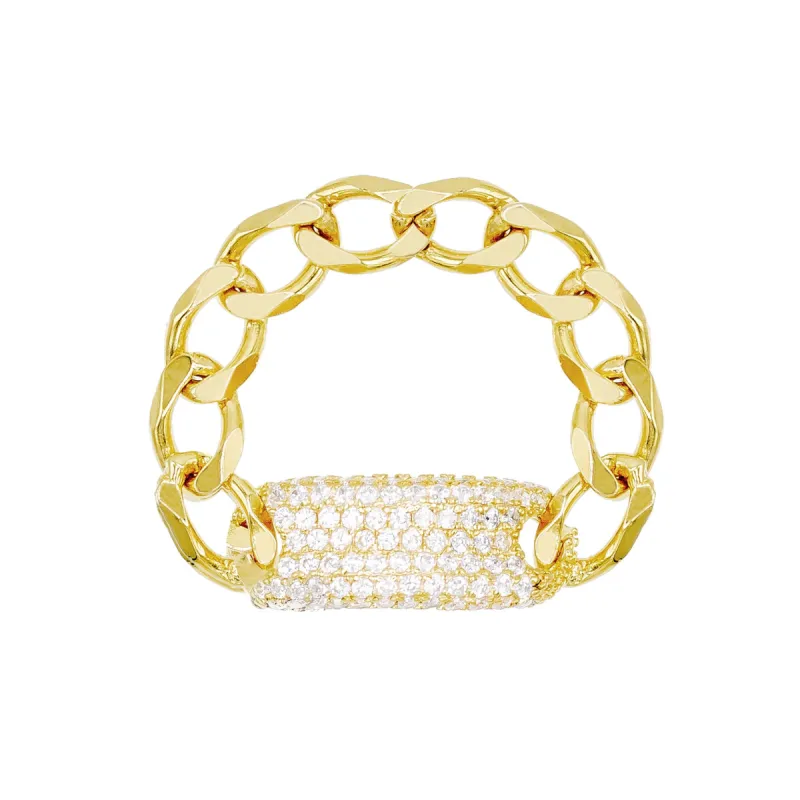 Pavé Bar Chain Ring sold by Adina Eden's