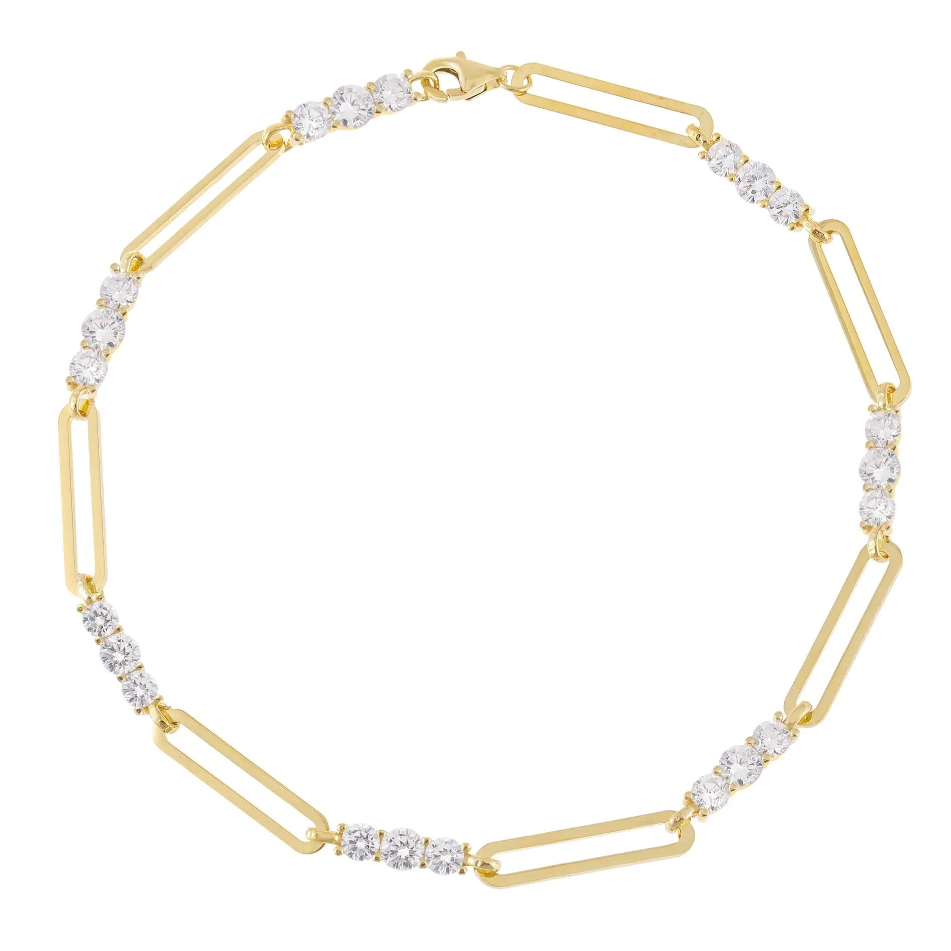 CZ Paperclip Anklet sold by Adina Eden's