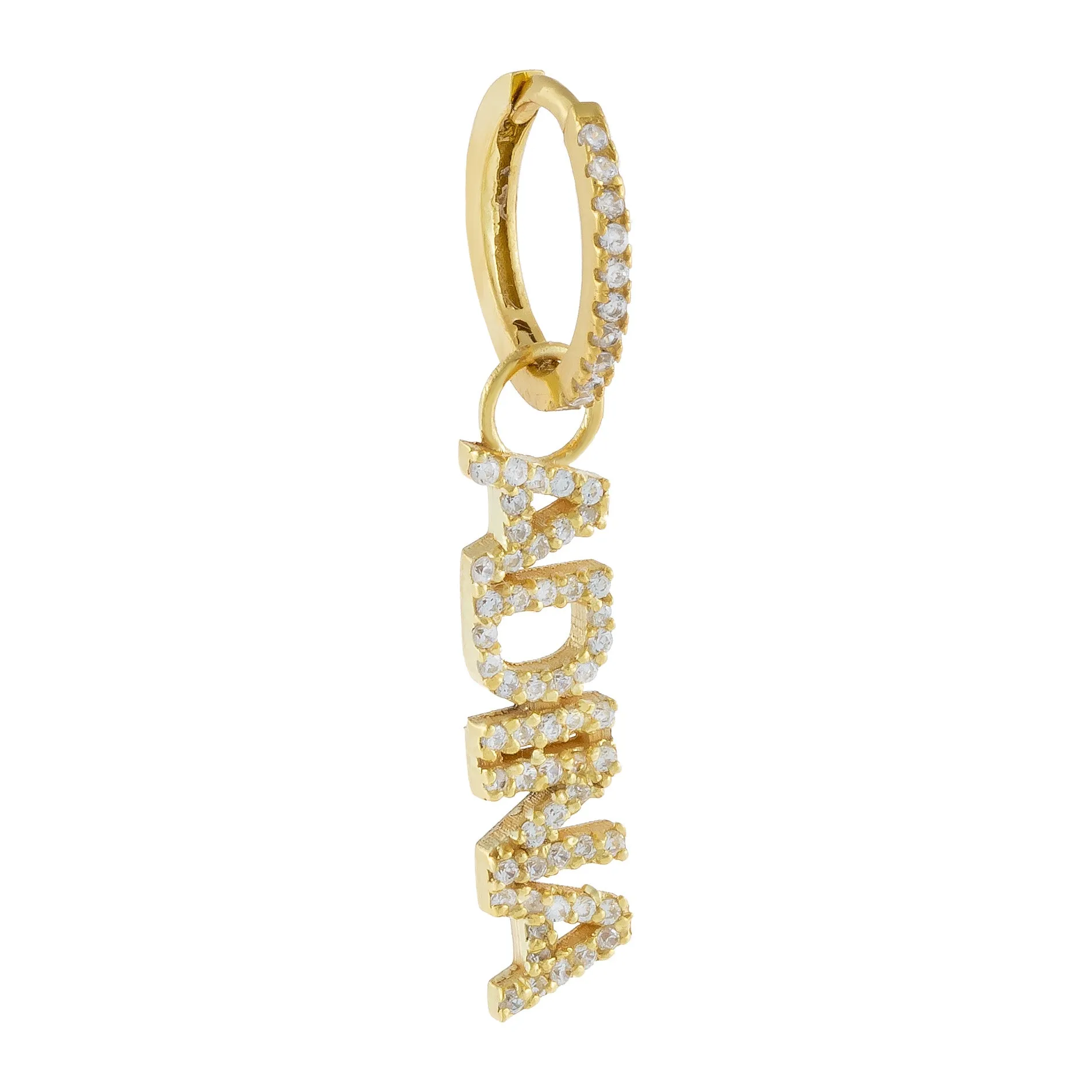 Pavé Mini Nameplate Charm sold by Adina Eden's product image thumbnail 4