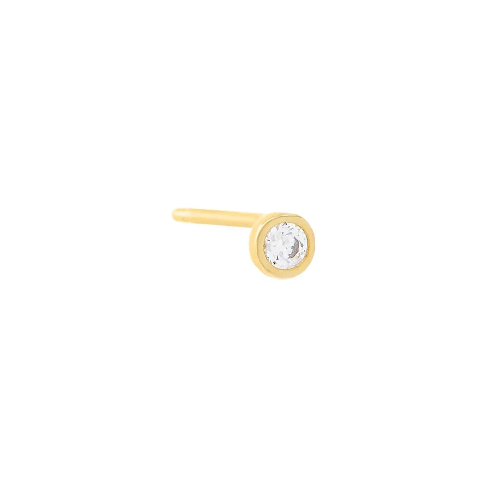Itty Bitty Solitaire Bezel Stud Earring sold by Adina Eden's product image thumbnail 2