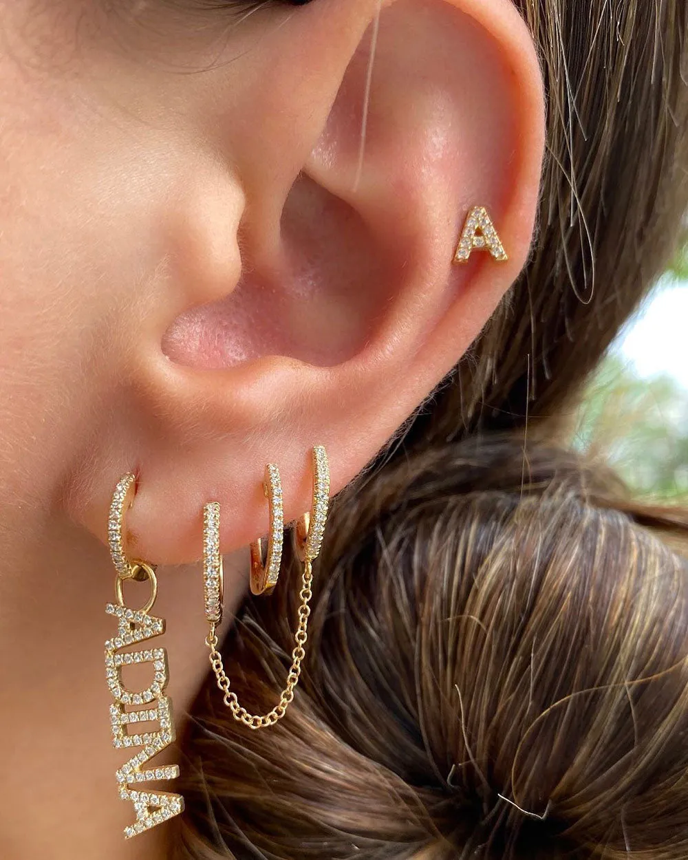 Pavé Mini Nameplate Charm sold by Adina Eden's product image thumbnail 3