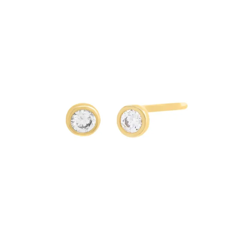 Itty Bitty Solitaire Bezel Stud Earring sold by Adina Eden's