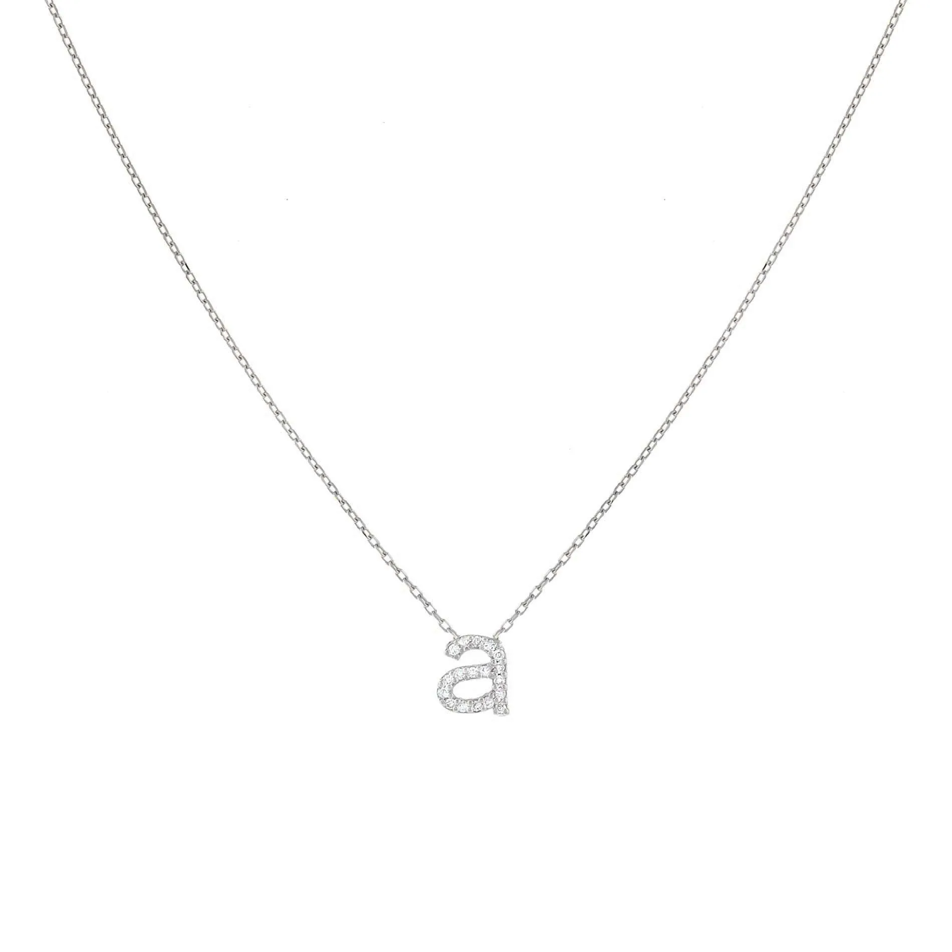 Diamond Lowercase Initial Necklace 14K sold by Adina Eden's product image thumbnail 3