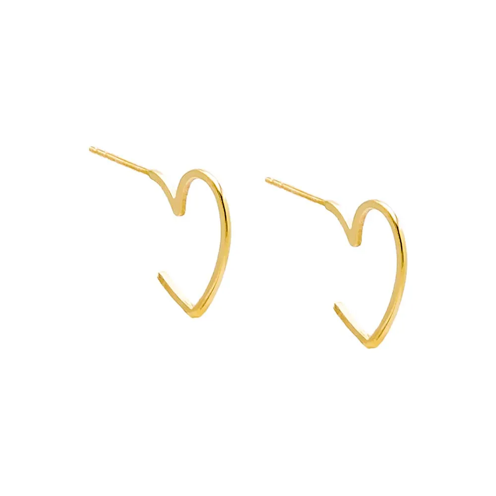 Solid Open Heart Hoop Earring 14K sold by Adina Eden's product image thumbnail 5