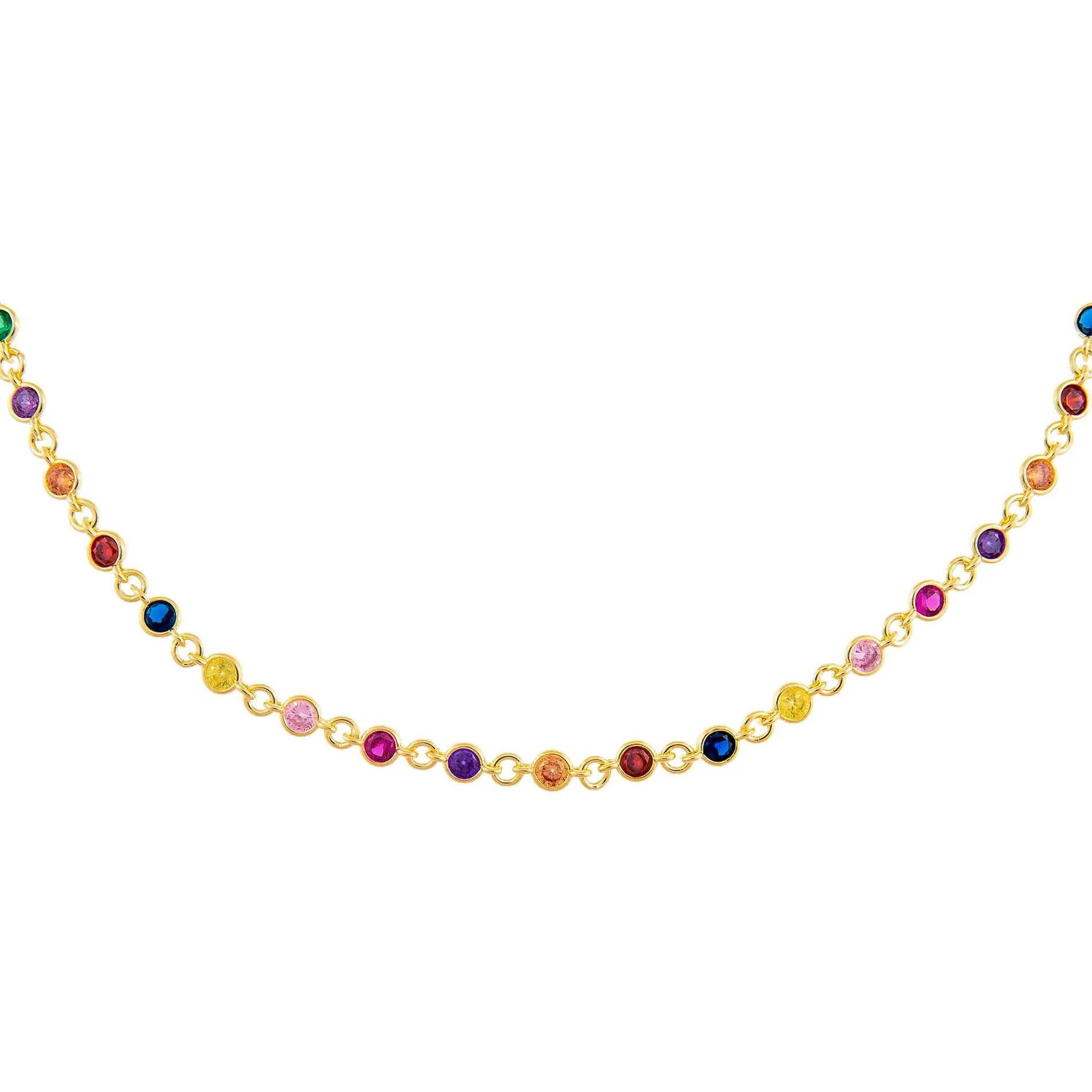 CZ Multi-Color Bezel Choker sold by Adina Eden's