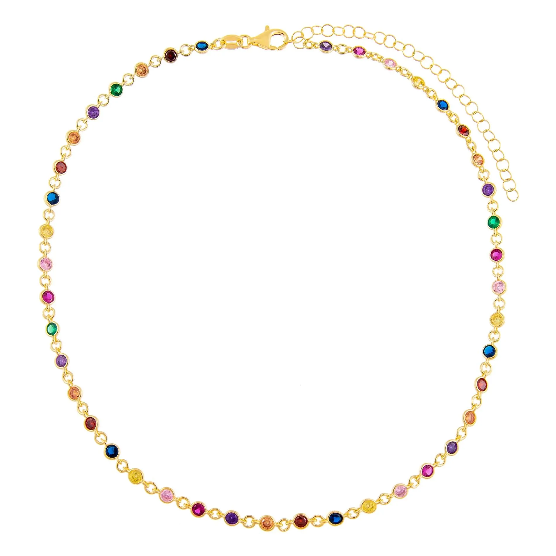 CZ Multi-Color Bezel Choker sold by Adina Eden's product image thumbnail 3