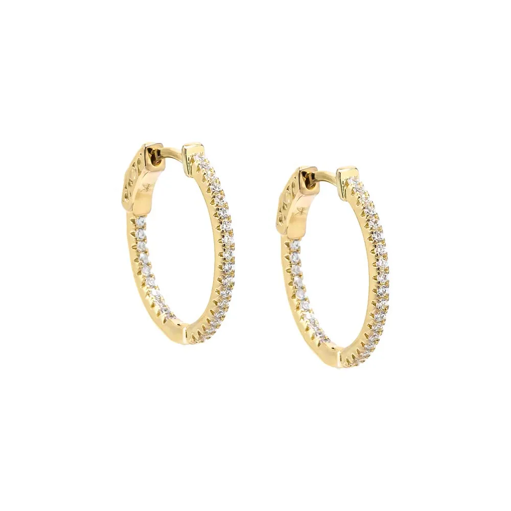 Fancy Thin CZ Hoop Earring sold by Adina Eden's