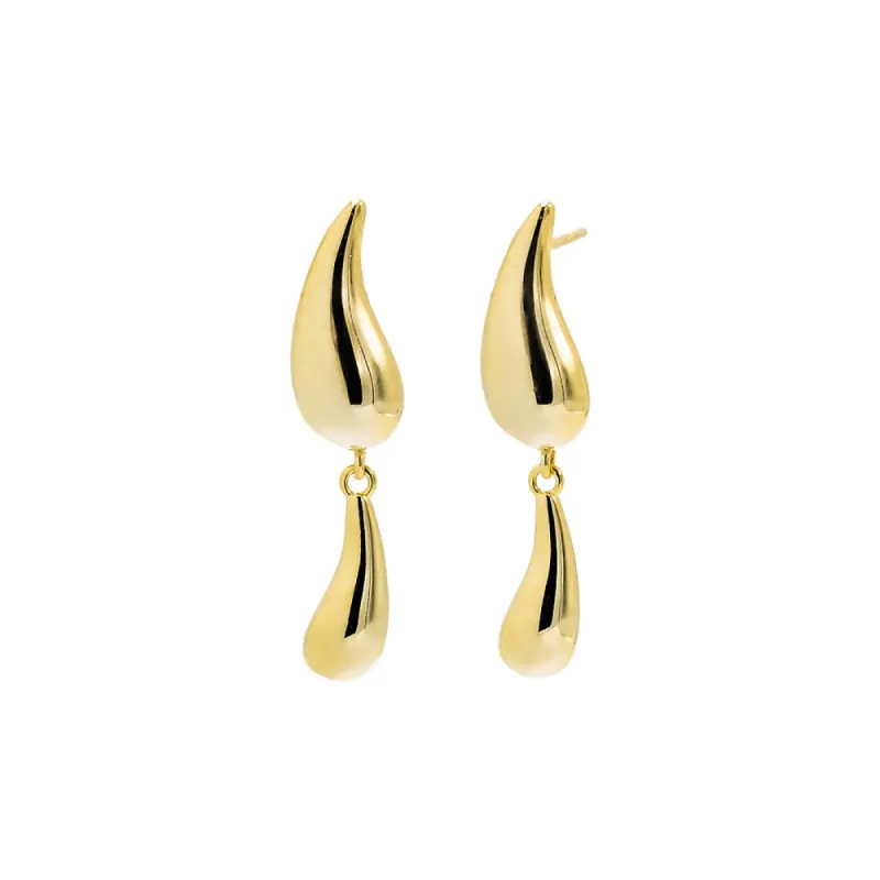 Double Teardrop Drop Stud Earring sold by Adina Eden's
