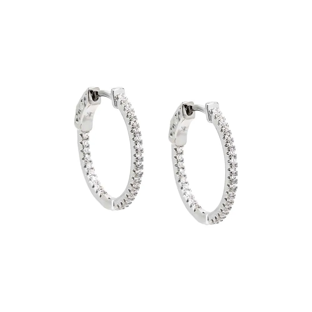 Fancy Thin CZ Hoop Earring sold by Adina Eden's product image thumbnail 3