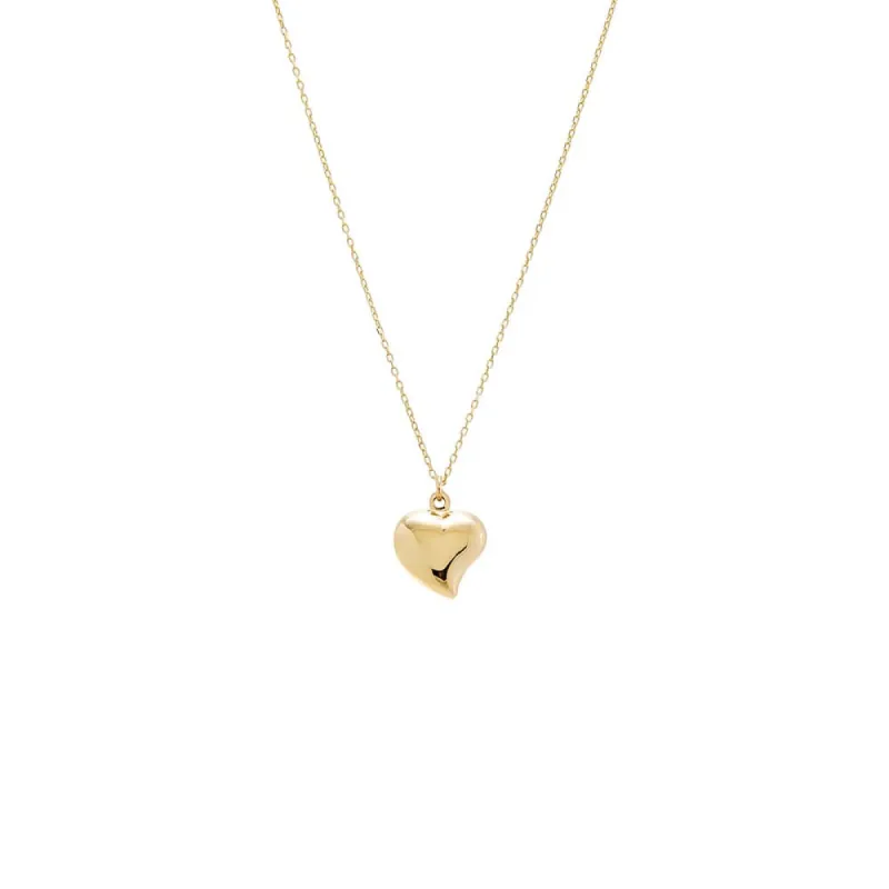 Solid Puffy Heart Pendant Necklace 14K sold by Adina Eden's