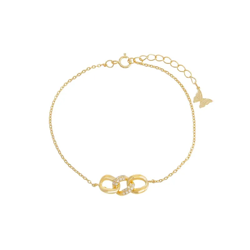 Pavé Triple Link Bracelet sold by Adina Eden's
