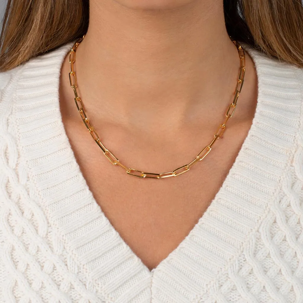 Large Paperclip Link Necklace sold by Adina Eden's product image thumbnail 2