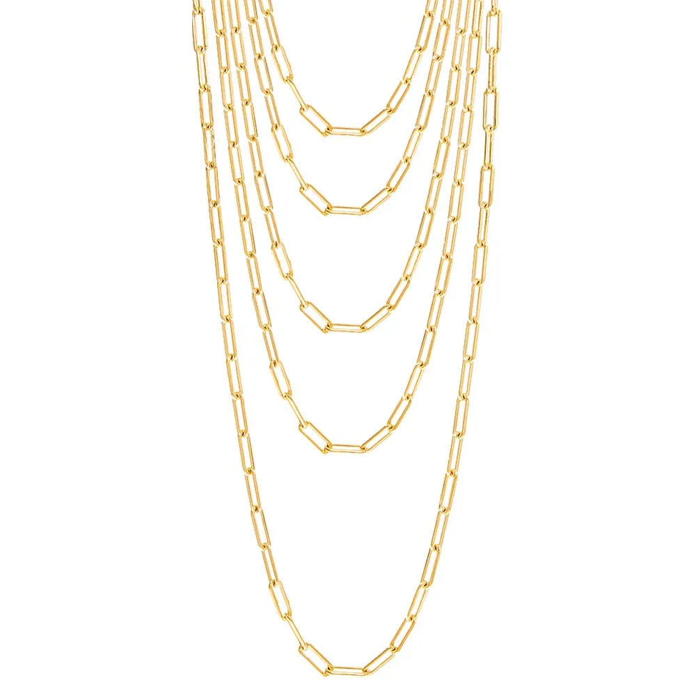 Large Paperclip Link Necklace sold by Adina Eden's product image thumbnail 5