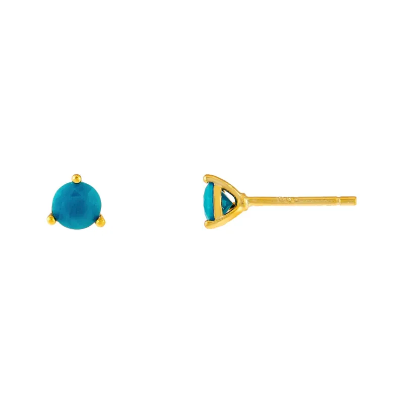 Tiny Turquoise Stone Stud Earring sold by Adina Eden's