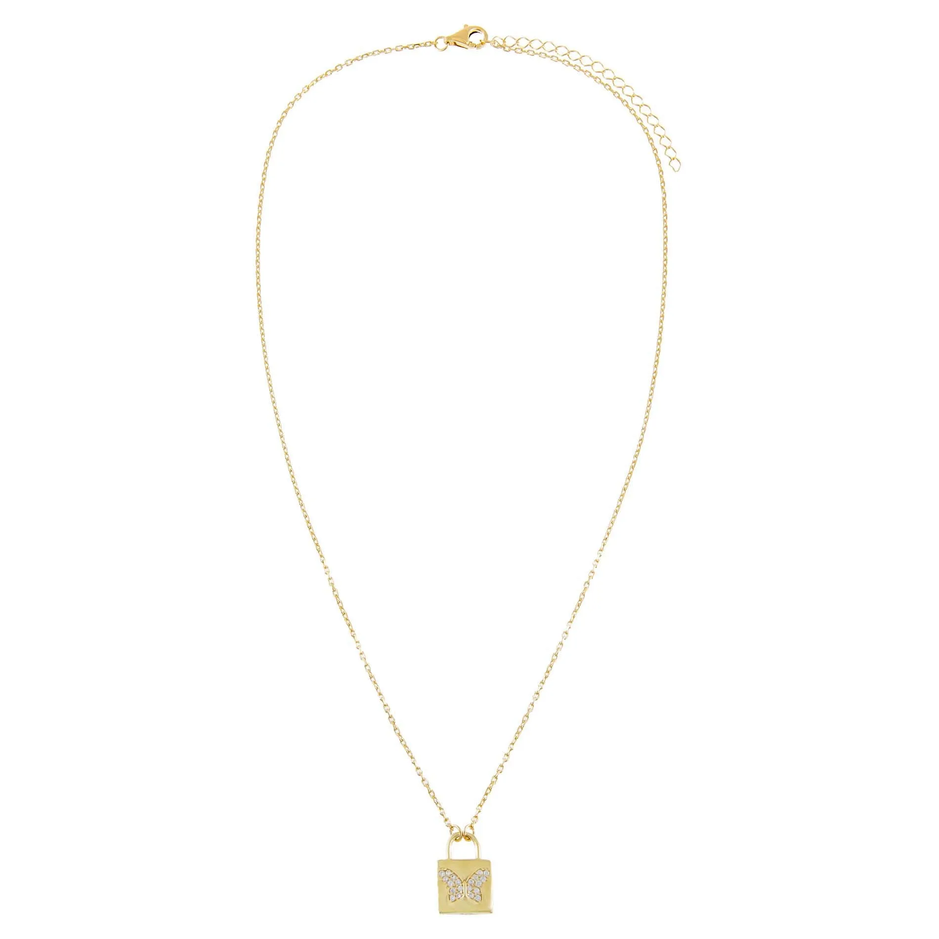 Pavé Butterfly Lock Necklace sold by Adina Eden's product image thumbnail 3