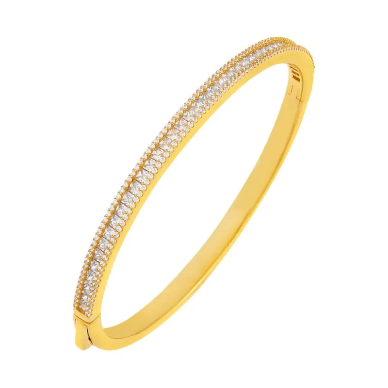 CZ Princess Cut x Round Bangle sold by Adina Eden's