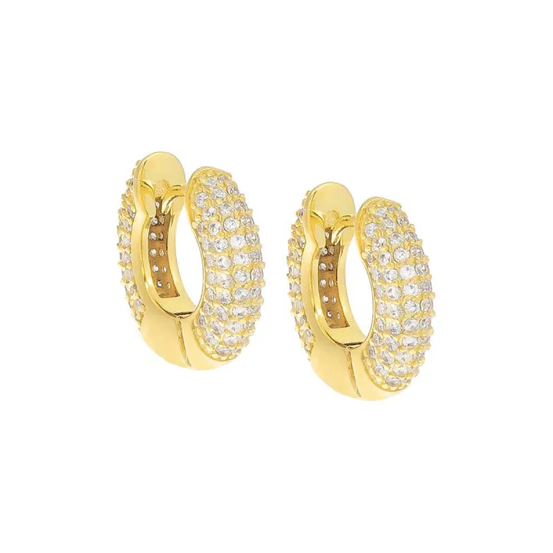 Chunky Pavé Huggie Earring sold by Adina Eden's