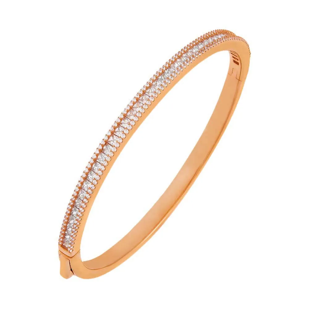 CZ Princess Cut x Round Bangle sold by Adina Eden's product image thumbnail 5