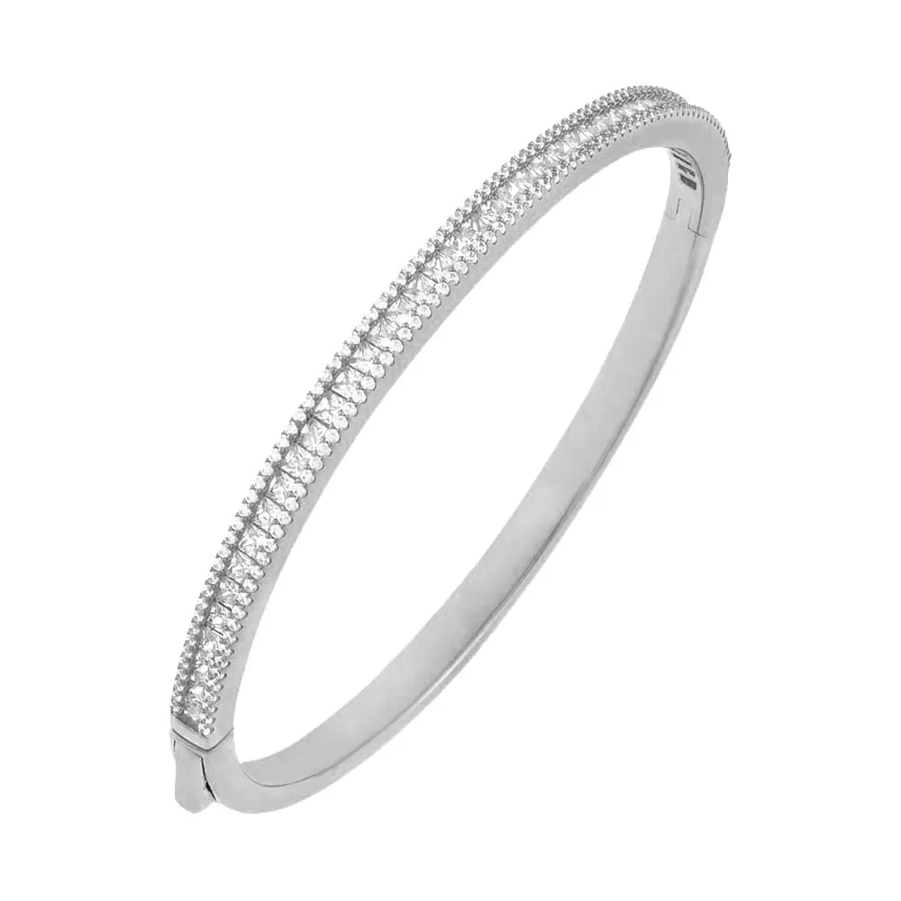 CZ Princess Cut x Round Bangle sold by Adina Eden's product image thumbnail 4
