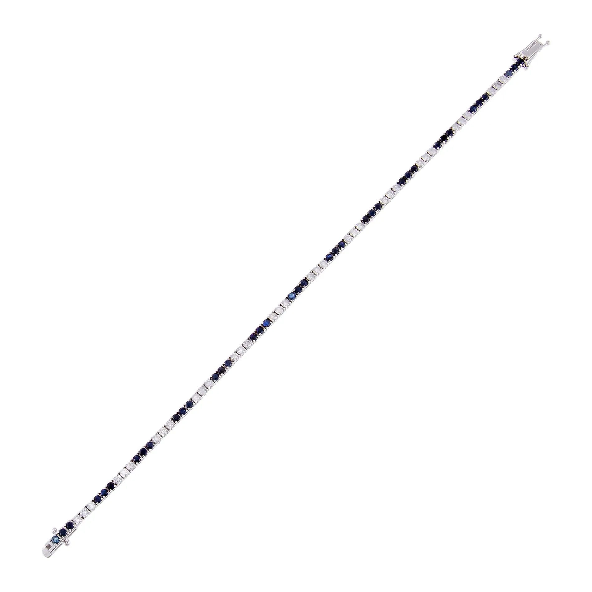 Diamond X Sapphire Tennis Bracelet 14K sold by Adina Eden's