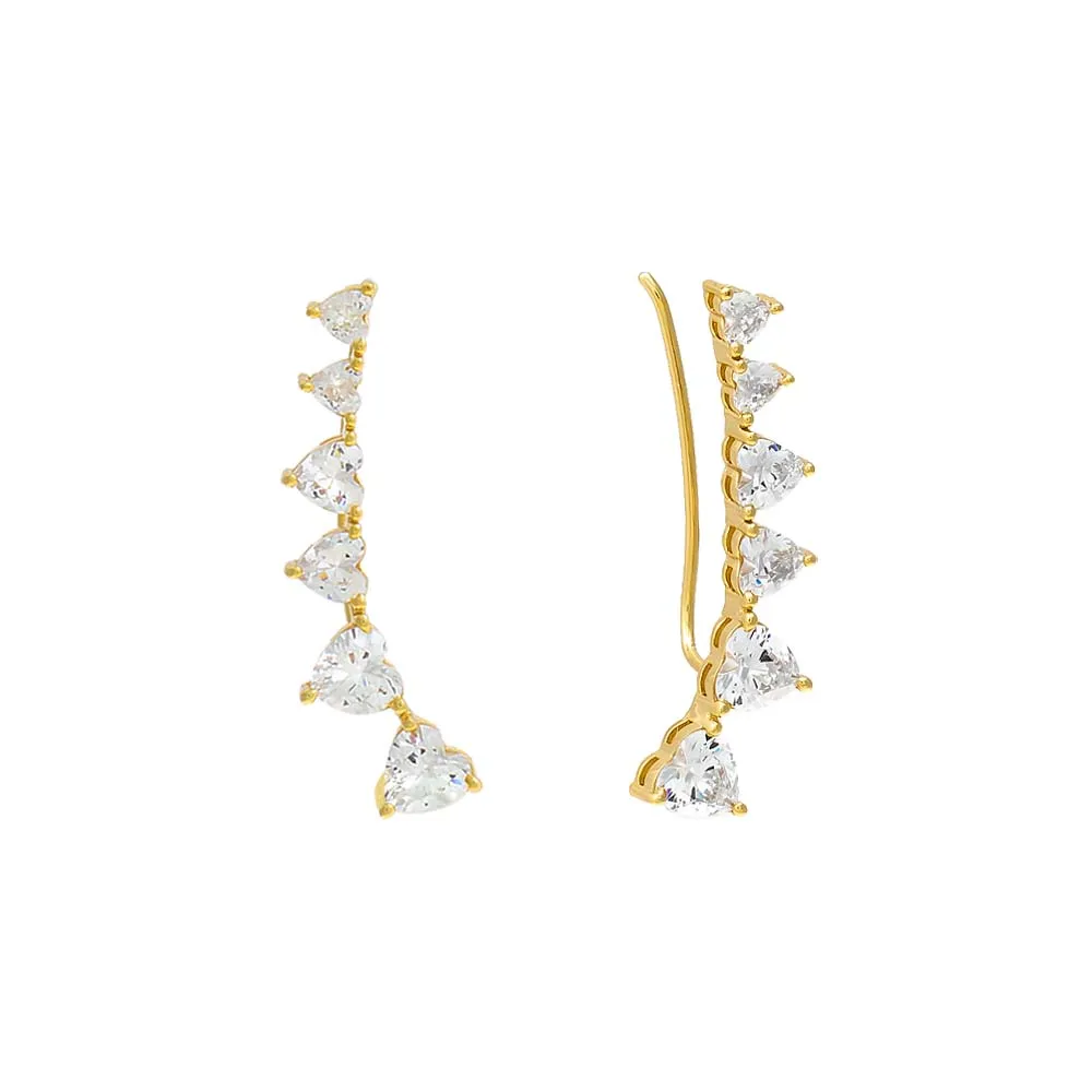 Multi CZ Heart Ear Climber sold by Adina Eden's product image thumbnail 5