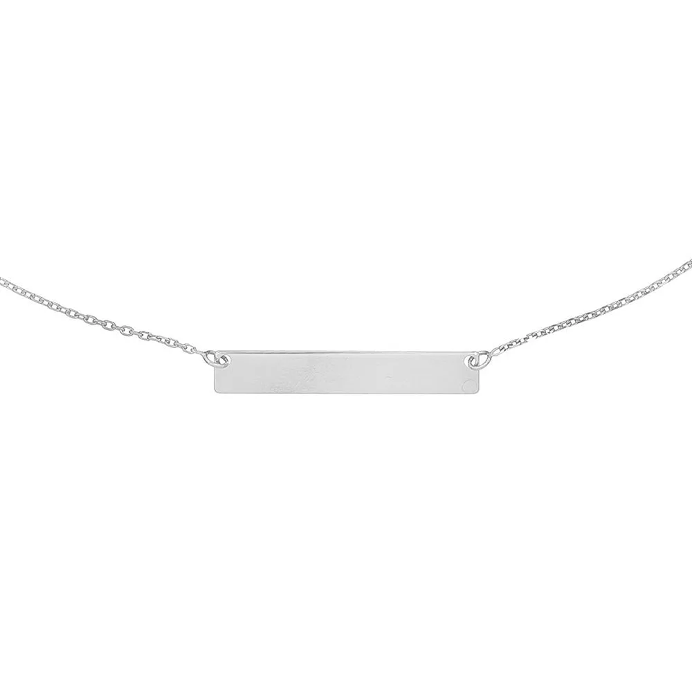 Engraved Thin Bar Necklace 14K sold by Adina Eden's product image thumbnail 3