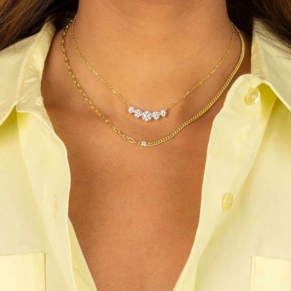 Colored Graduated CZ Pendant Choker sold by Adina Eden's product image thumbnail 5