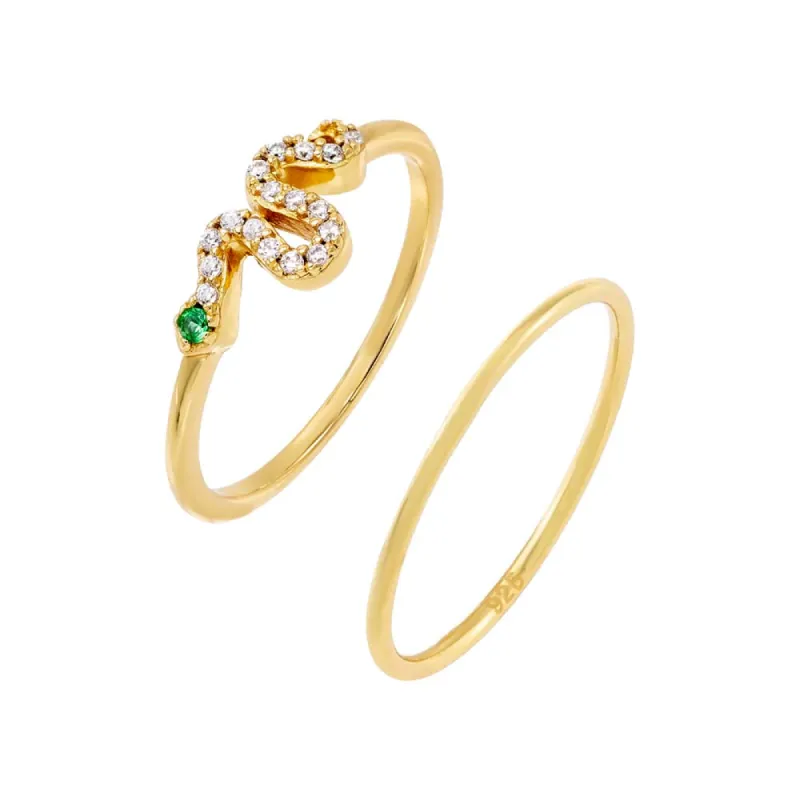 Serpent Ring Stack Combo Set sold by Adina Eden's
