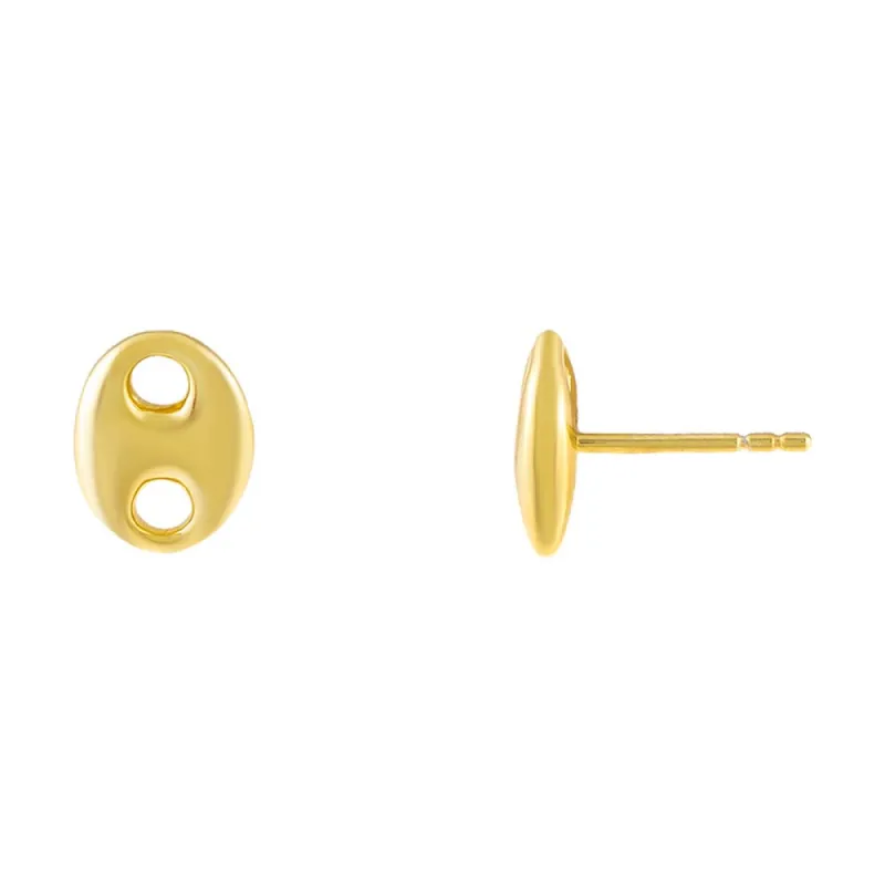 Solid Puffed Mariner Stud Earring sold by Adina Eden's