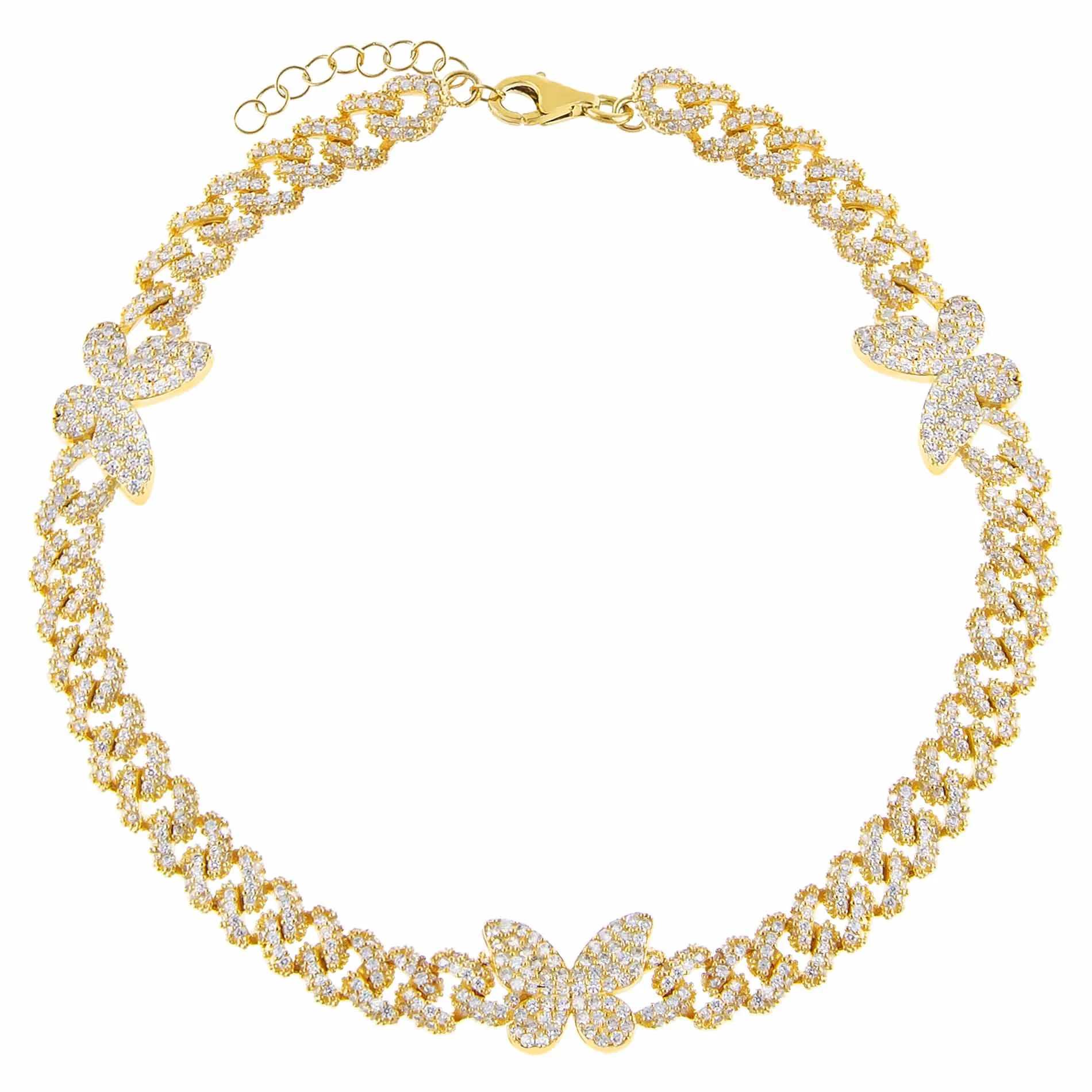 Pavé Butterfly Chain Link Anklet sold by Adina Eden's