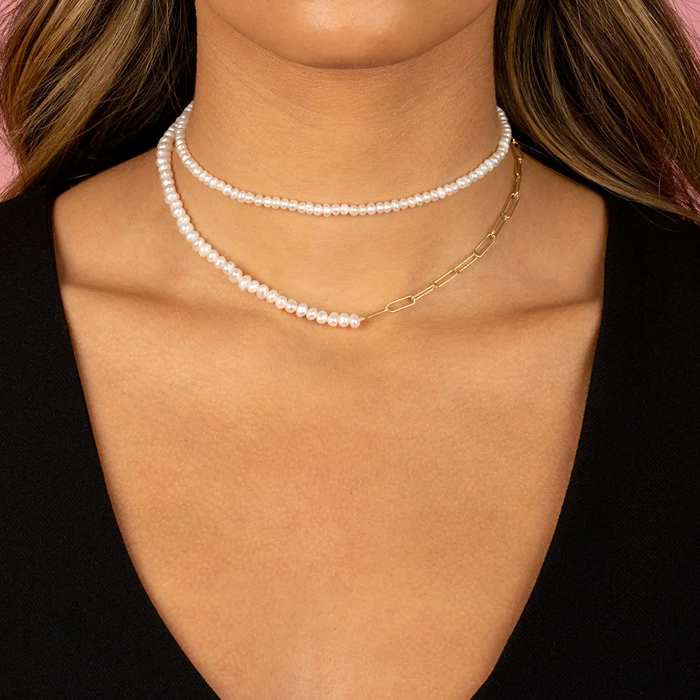 Pearl & Chain Necklace Choker Combo Set sold by Adina Eden's product image thumbnail 2