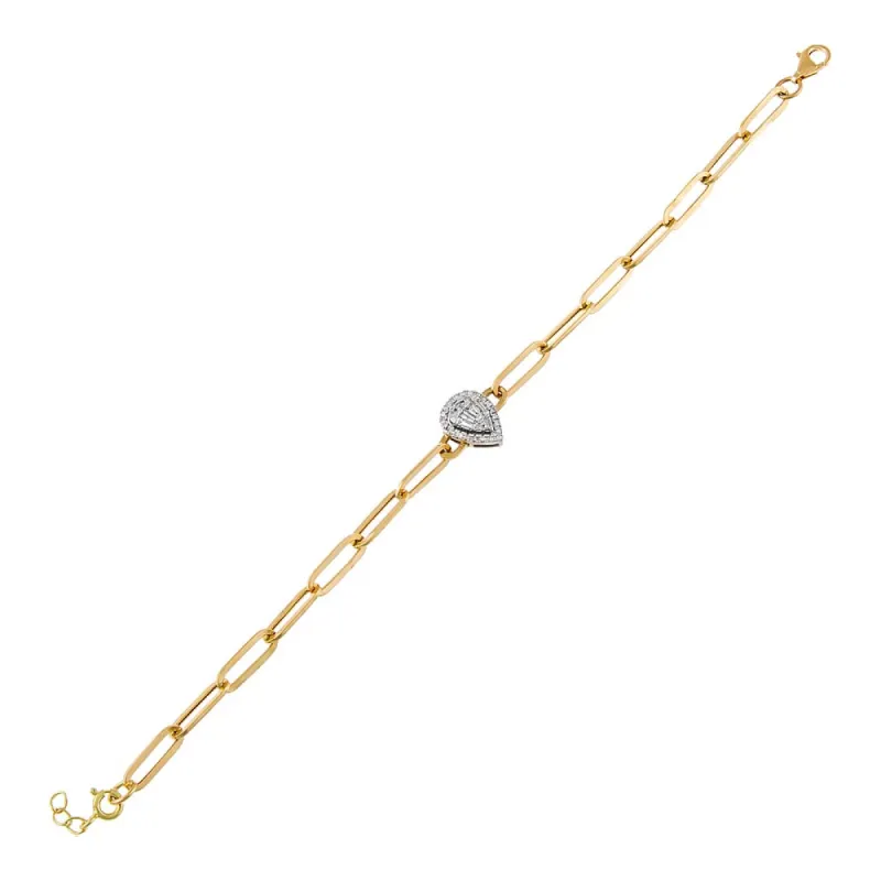 Diamond Illusion Paperclip Bracelet 14K sold by Adina Eden's